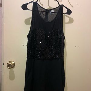 H&M Sheer and Sequins Black Romper